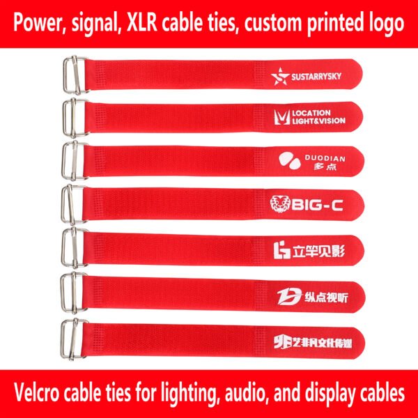 Audiovisual equipment cable ties with custom logo printing - 图片 3